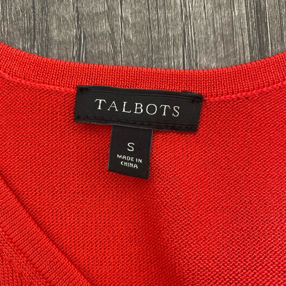 Talbots orange v-neck sleeveless sweater size S - Picture 3 of 4